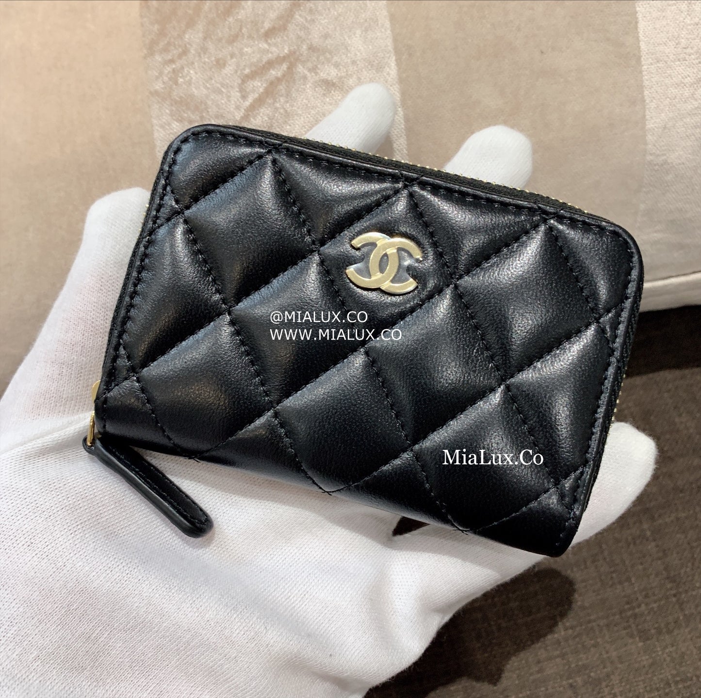 CHANEL▶︎✨| CLASSIC ZIPPED COIN PURSE 經典格紋拉鍊零錢包 AP0216 *£550