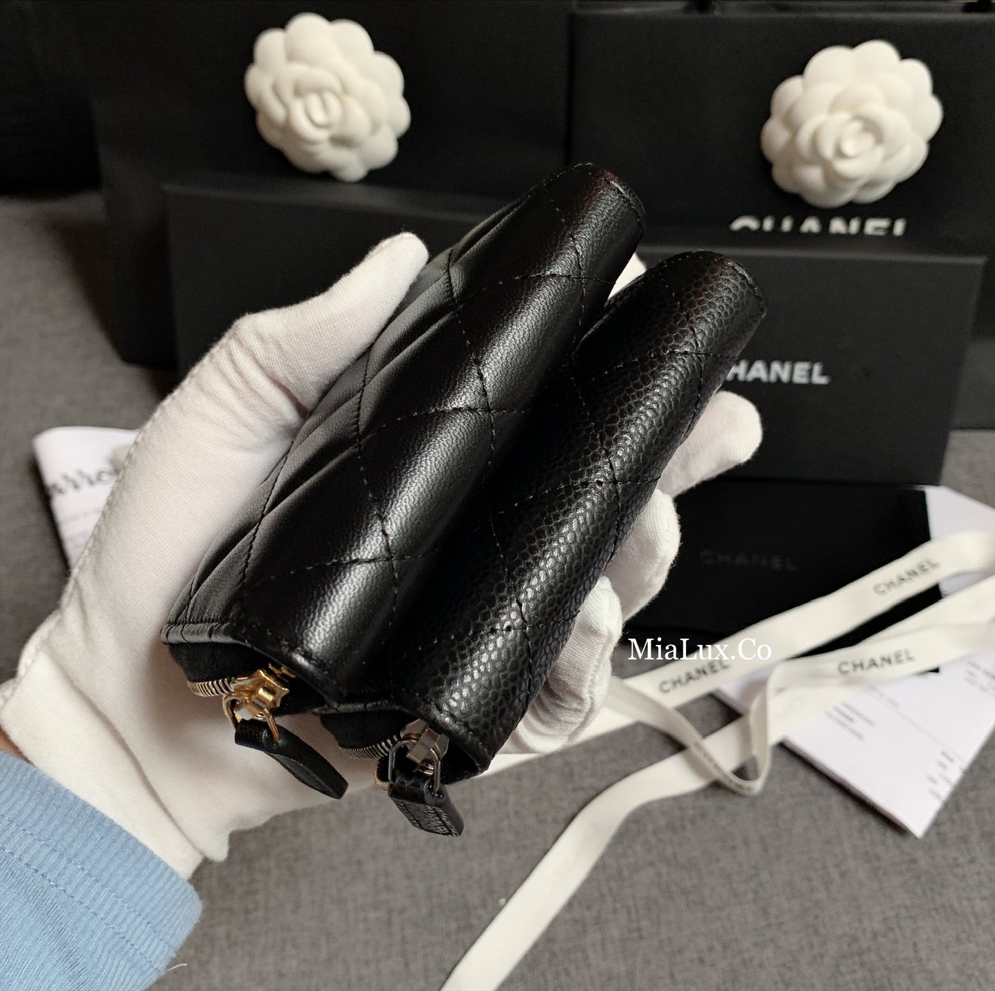 CHANEL▶︎✨| CLASSIC ZIPPED COIN PURSE 經典格紋拉鍊零錢包 AP0216 *£550