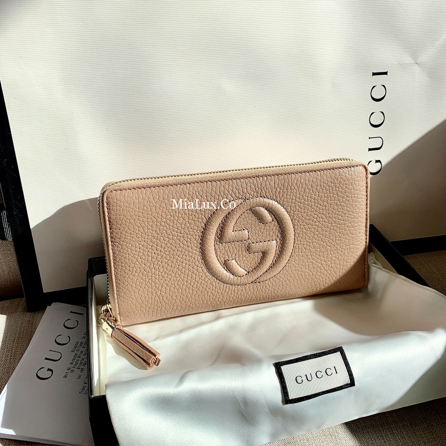 *@Gucci▪️Soho Zip 浮雕拉鏈長夾/390P270 🔔限時折🉐12950