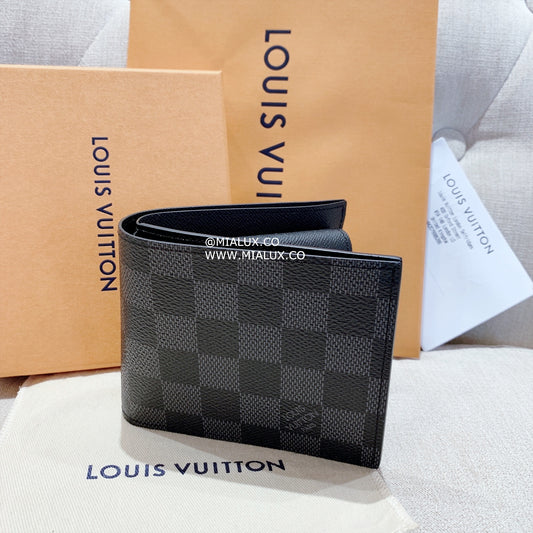 LV Marco 男生款棋盤格雙開短夾/435✨🉐19270