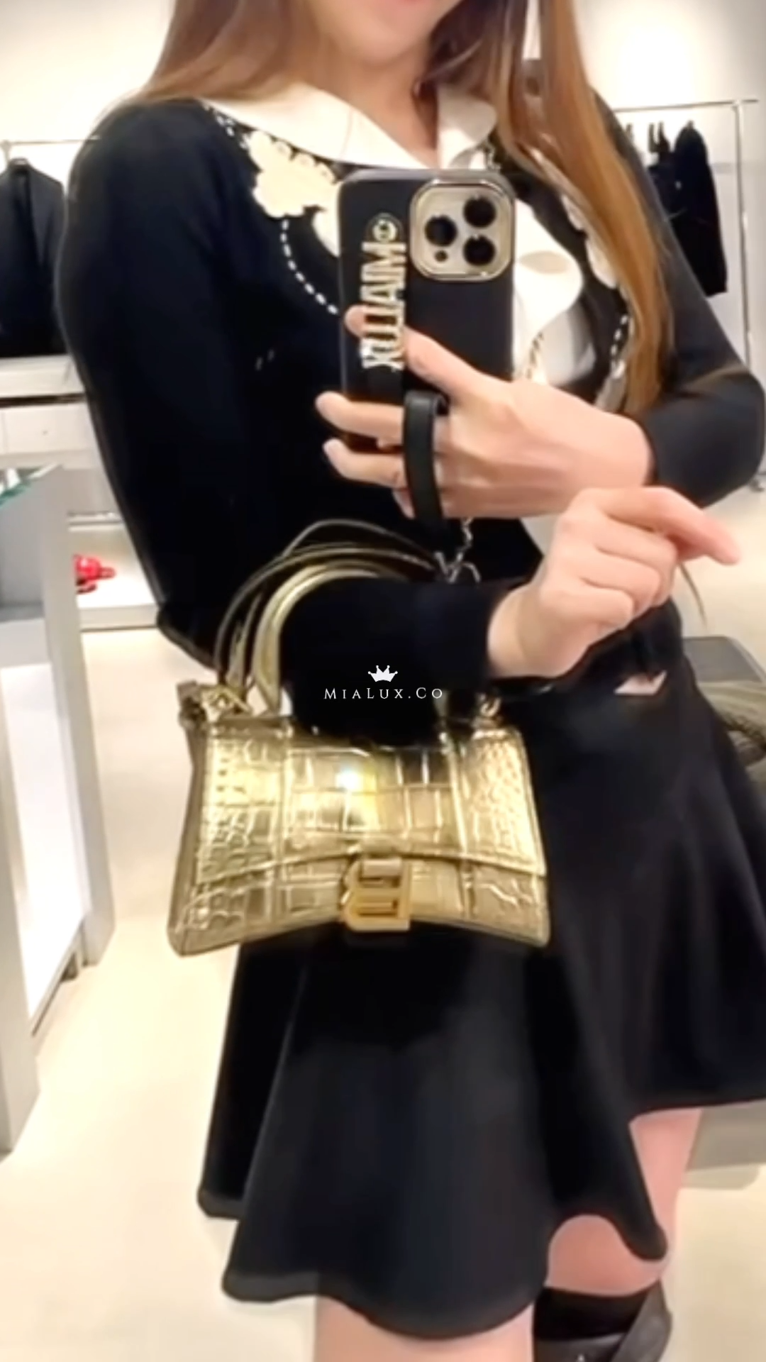 @Balenciaga巴黎世家▶︎ Hourglass XS 鱷紋沙漏包/P1320
