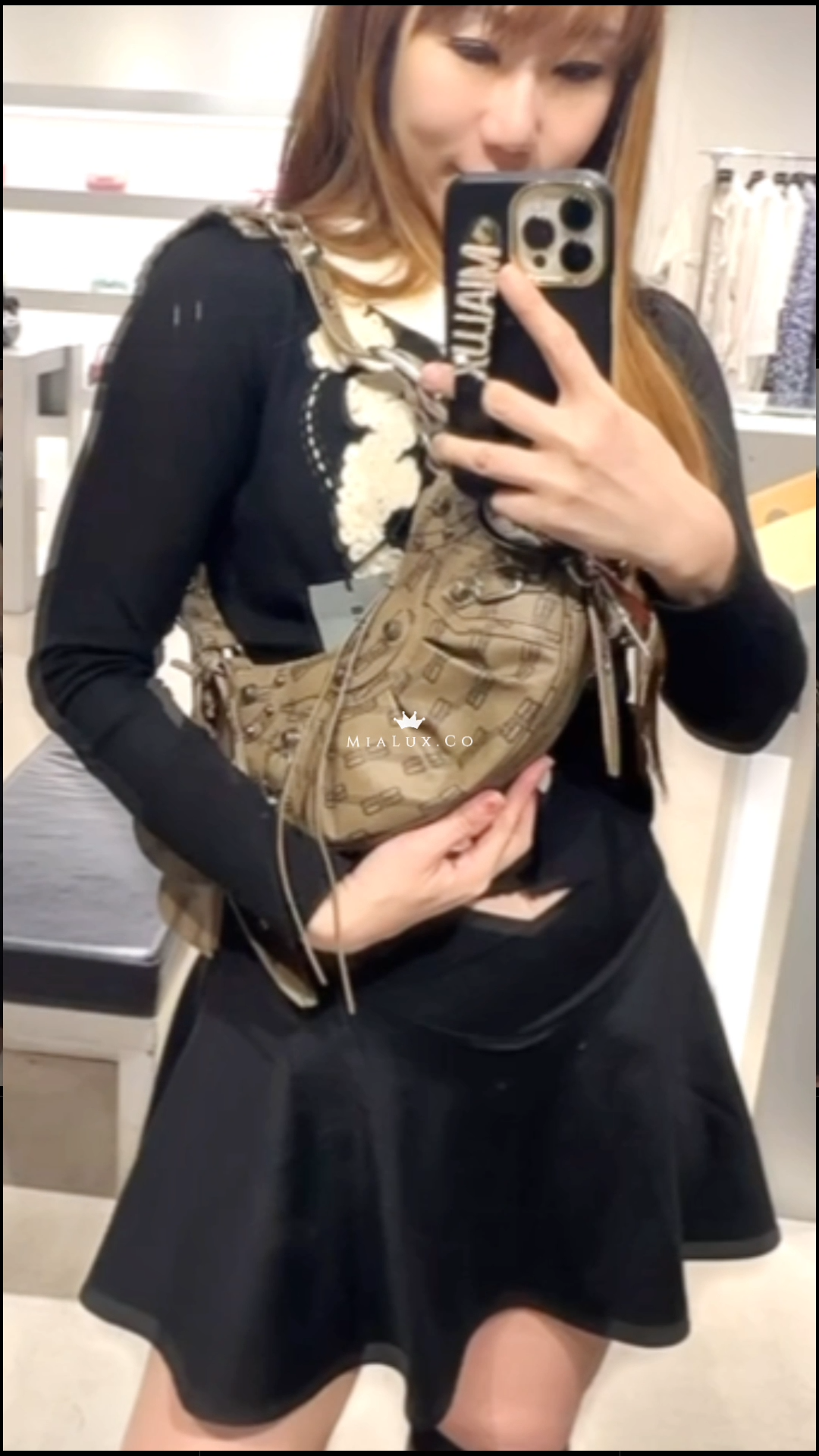 @Balenciaga巴黎世家▪️Cagole Sho Bag BB 老花帆布半月機車包/P1165 🔔限時折🉐53230