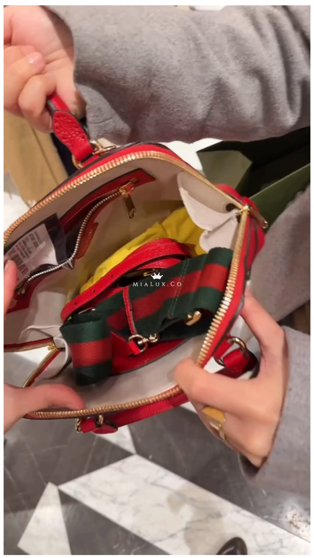 @GuccixAdidas▪️1955 Horsebit Doll 小款聯名手提包-紅/2640P1845 🔔限時折🉐84030