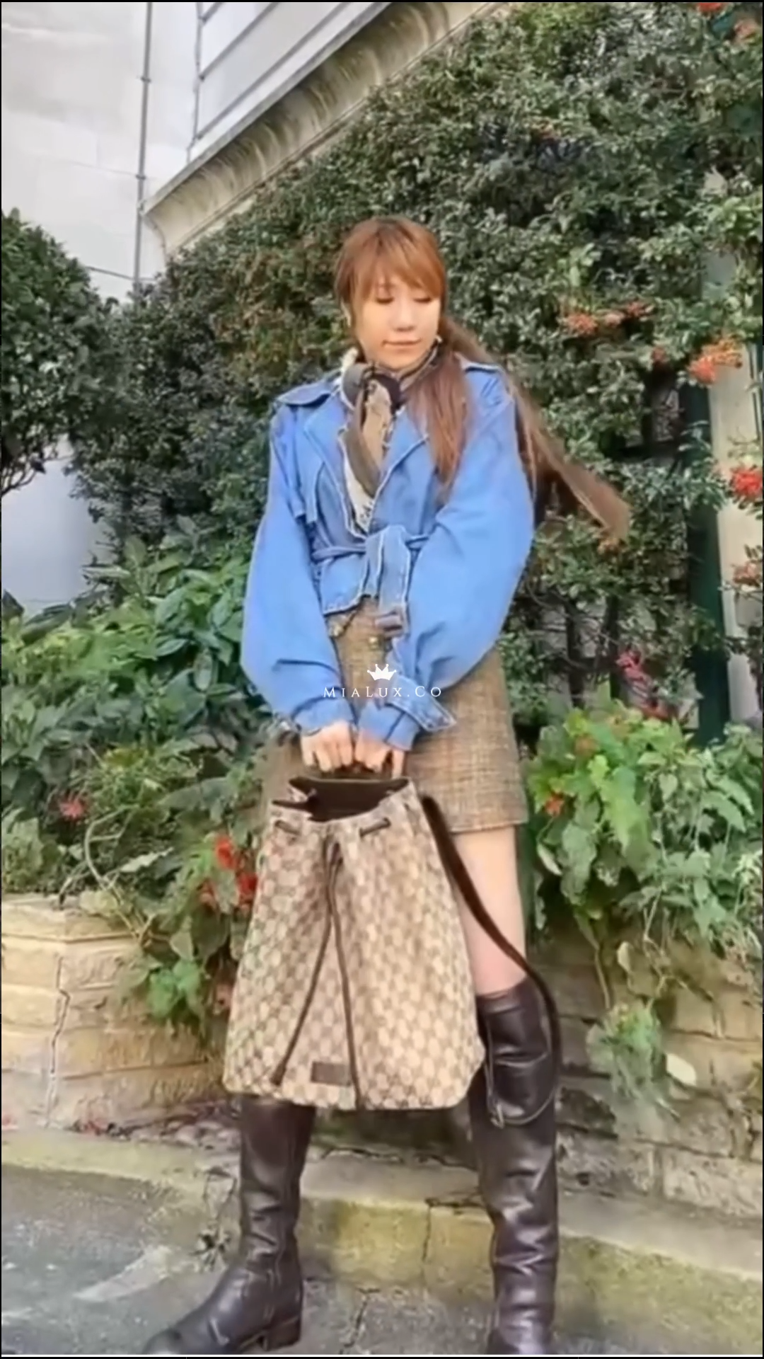 *@Gucci▪️GG Backpack 男生款老花抽繩後背包/P625