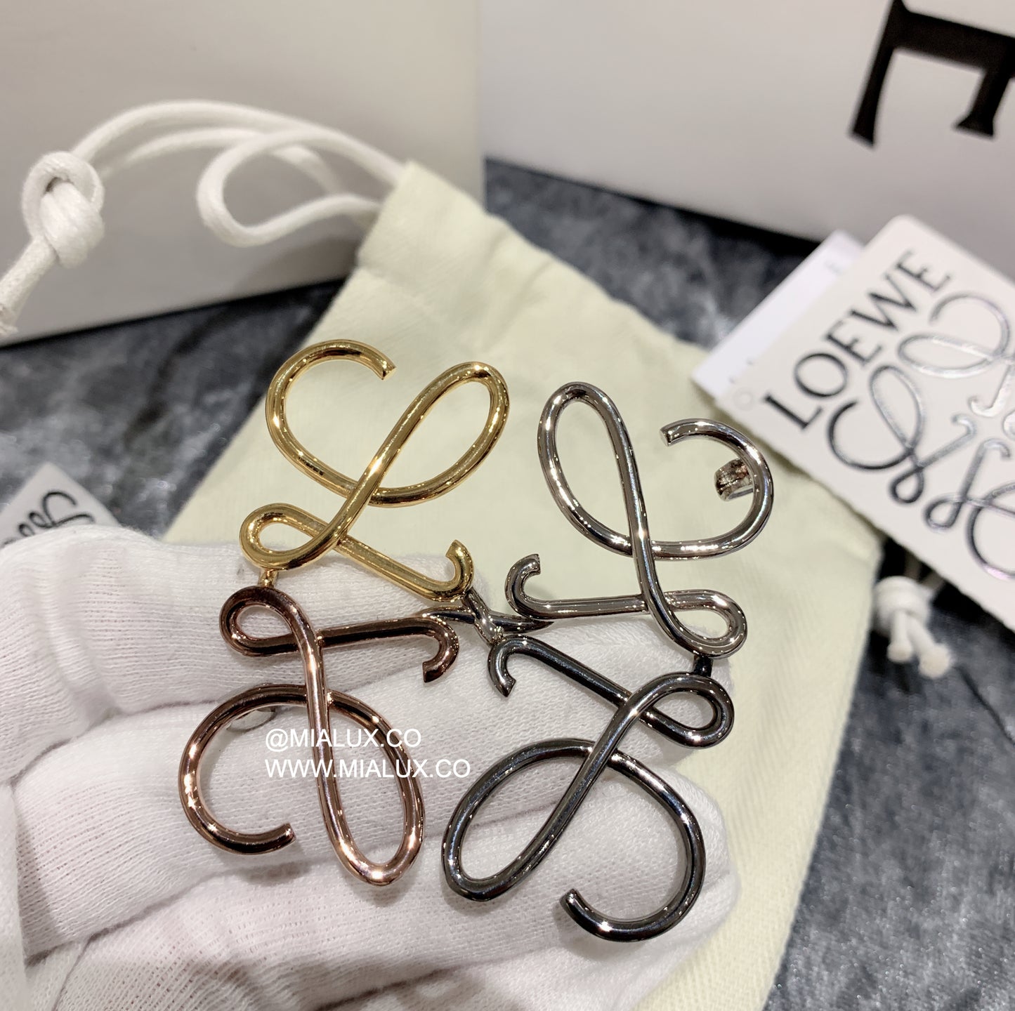 Loewe▪️Anagram brooch in metal 金屬多色胸針/275