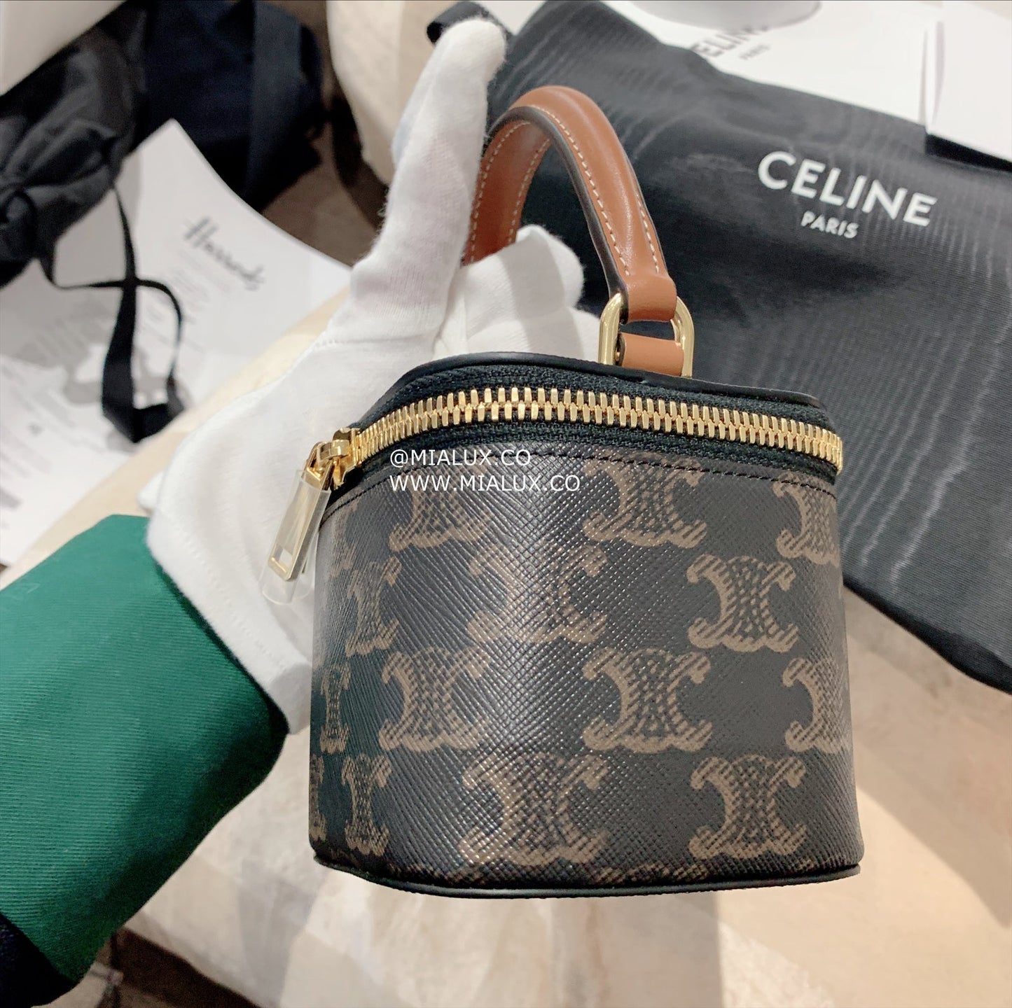 *現貨*Celine▪️VANITY MINI 老花化妝包/870E900 年前特價🉐29800