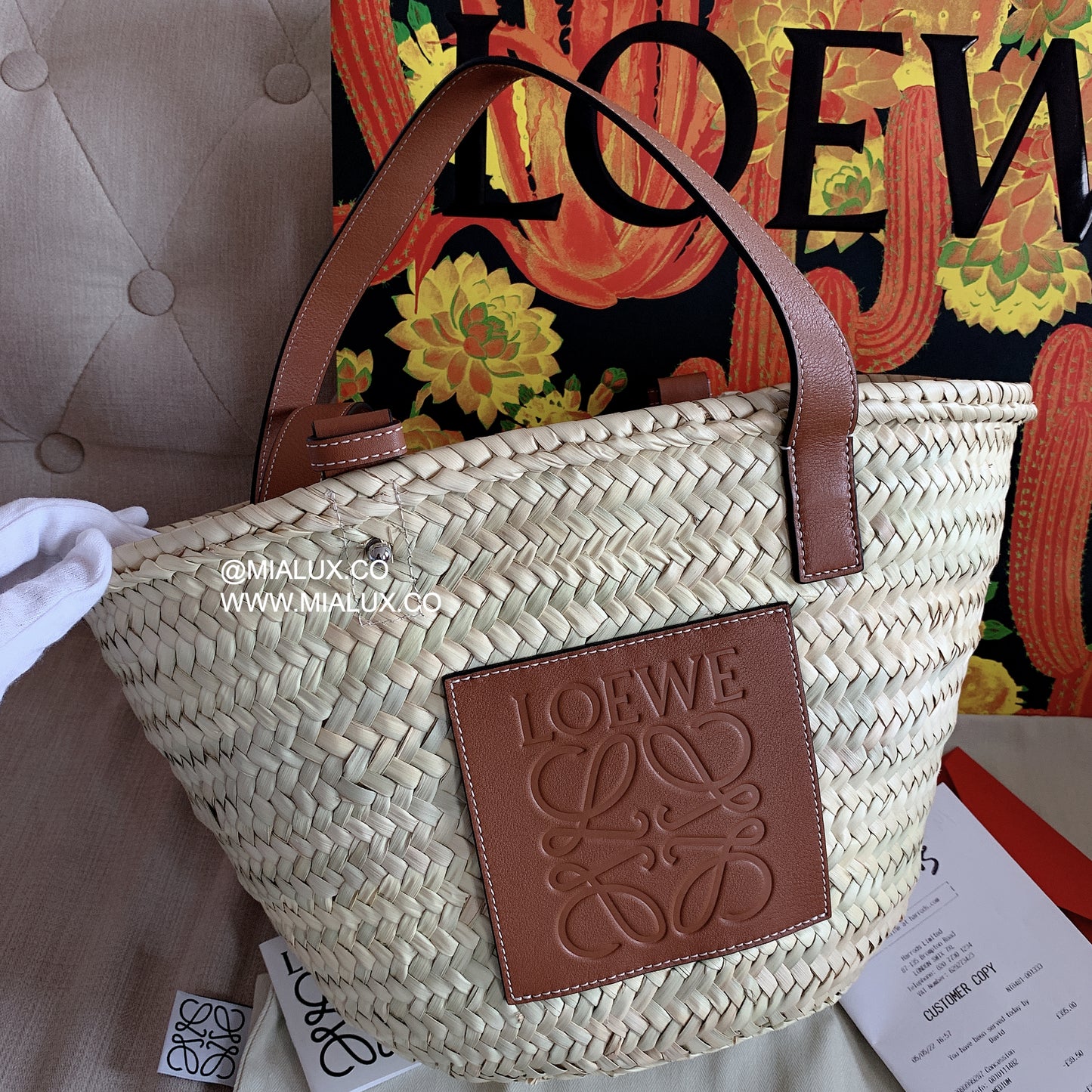 Loewe▪️Basket bag 經典牛皮草編包/450