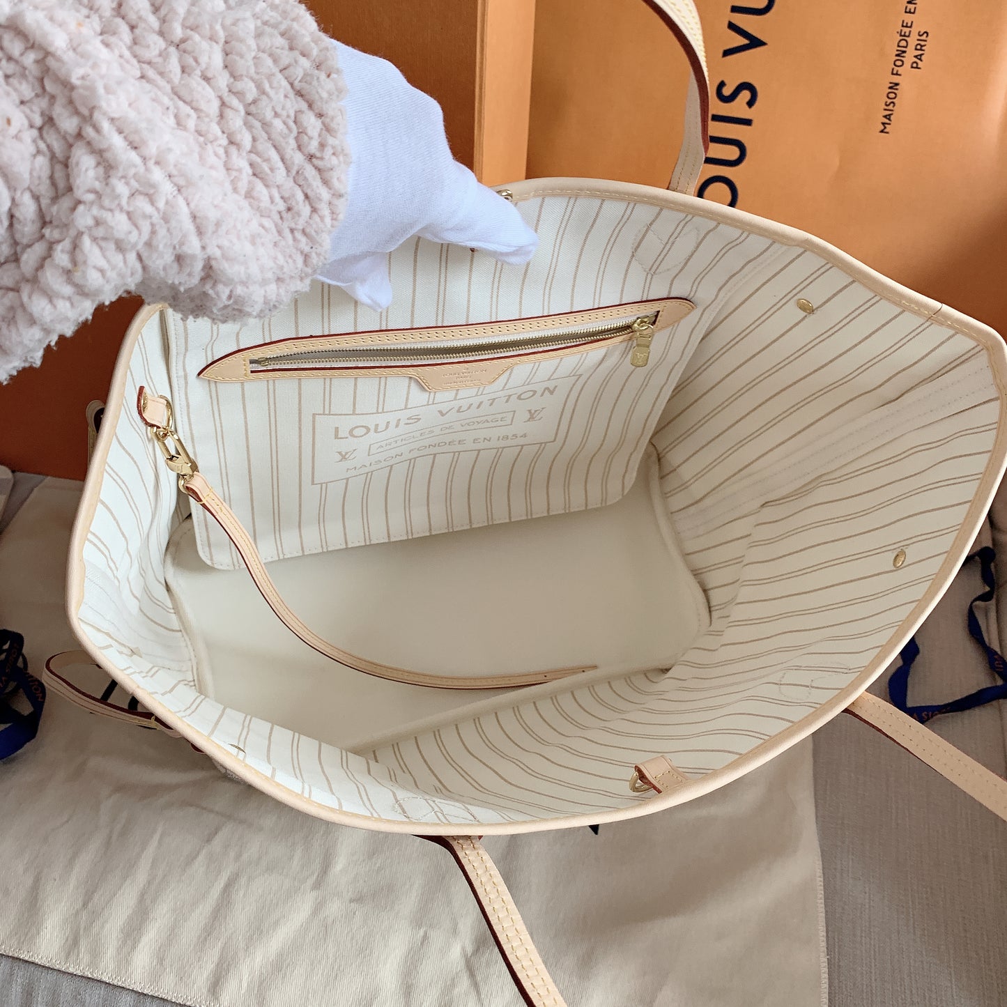 LV Neverfull MM 大款棋盤格托特包/1410✨🉐60220