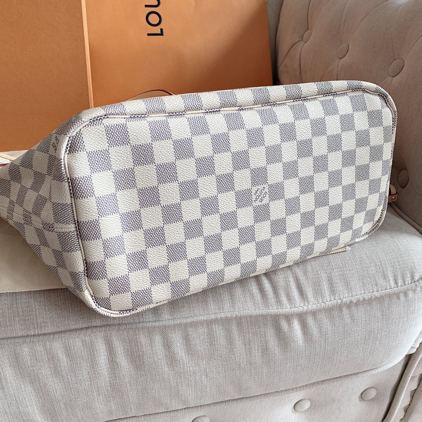 LV Neverfull MM 大款棋盤格托特包/1410✨🉐60220