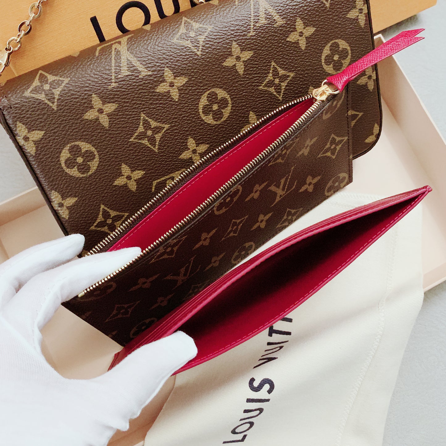 LV▪️Félicie Pochette 三合一信封鏈包/1090✨🉐46780
