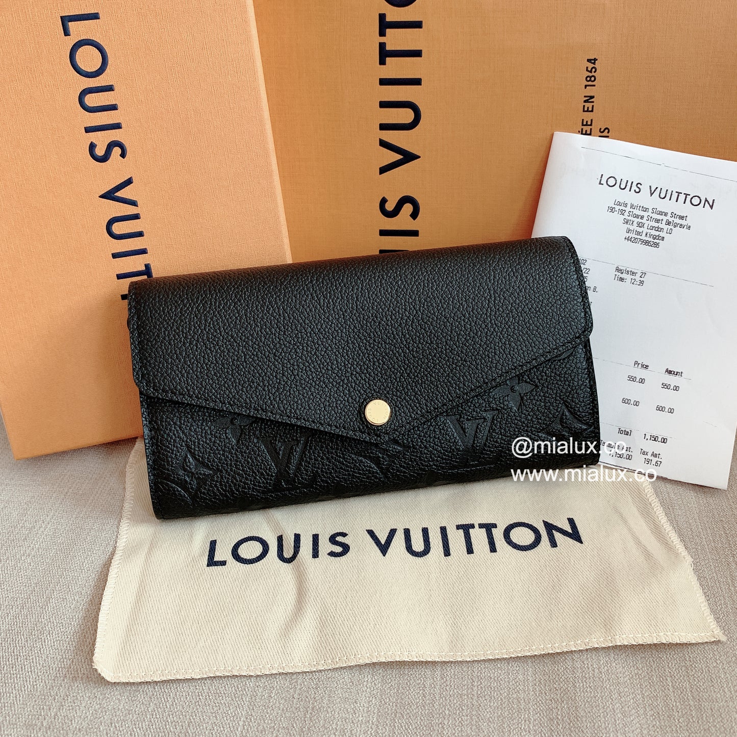LV▪️Sarah 壓紋牛皮信封長夾/620✨🉐27040