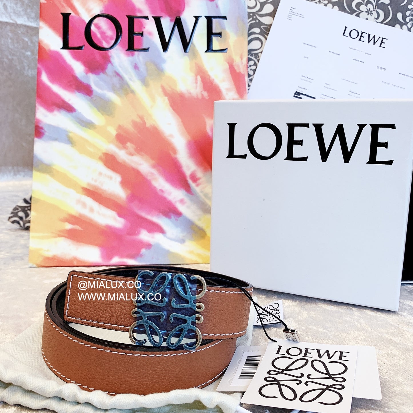 Loewe Reversible Anagram belt 男女款雙面用皮帶/395