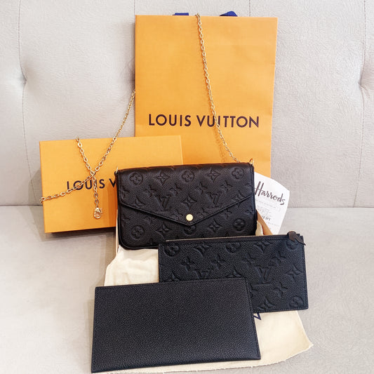 LV▪️Félicie Pochette 壓紋三合一信封鏈條包/1190✨🉐50980