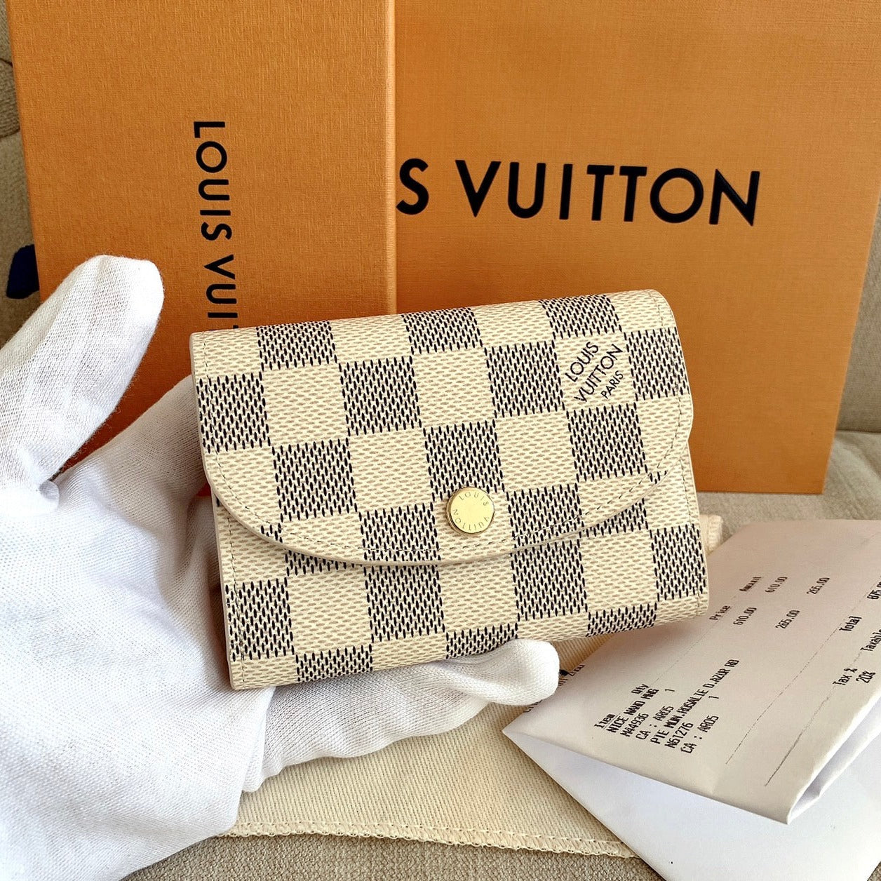 LV Rosalie 棋盤格圓翻蓋零錢包/300✨🉐13600