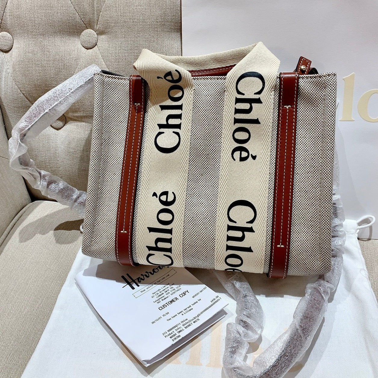 *現貨*Chloe Woody Tote S 小款托特包-焦糖皮邊/765🉐 28800