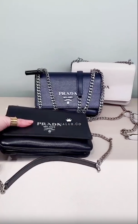 @Prada▪️PATTINA IN PELLE 翻蓋鏈條單肩包/965🔔限時折🉐44430