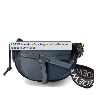 Loewe Gate Dual Mini 緹花背帶馬鞍包/1500