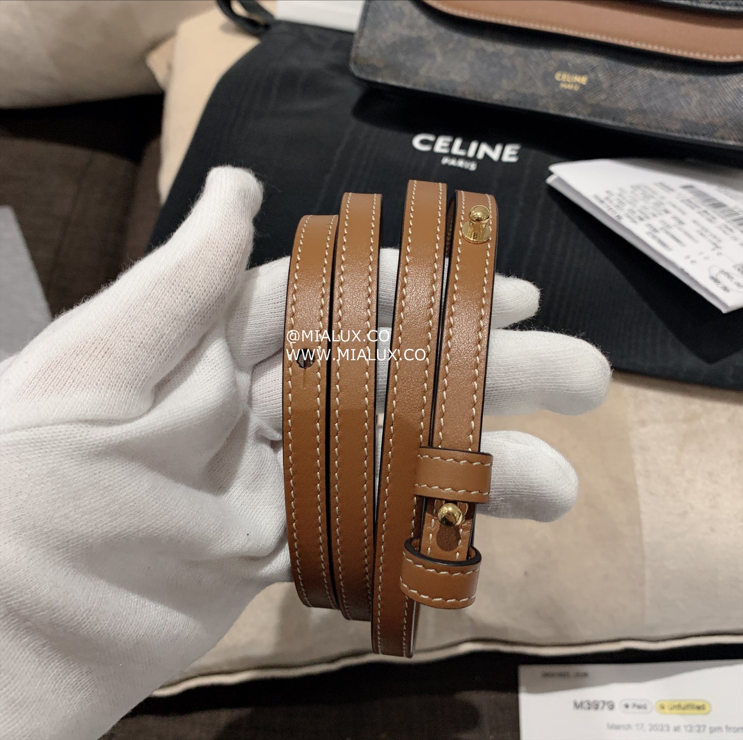 Celine Triomphe Strap 老花滑羊皮WOB錢包/1200E1250 🉐44750🇪🇺