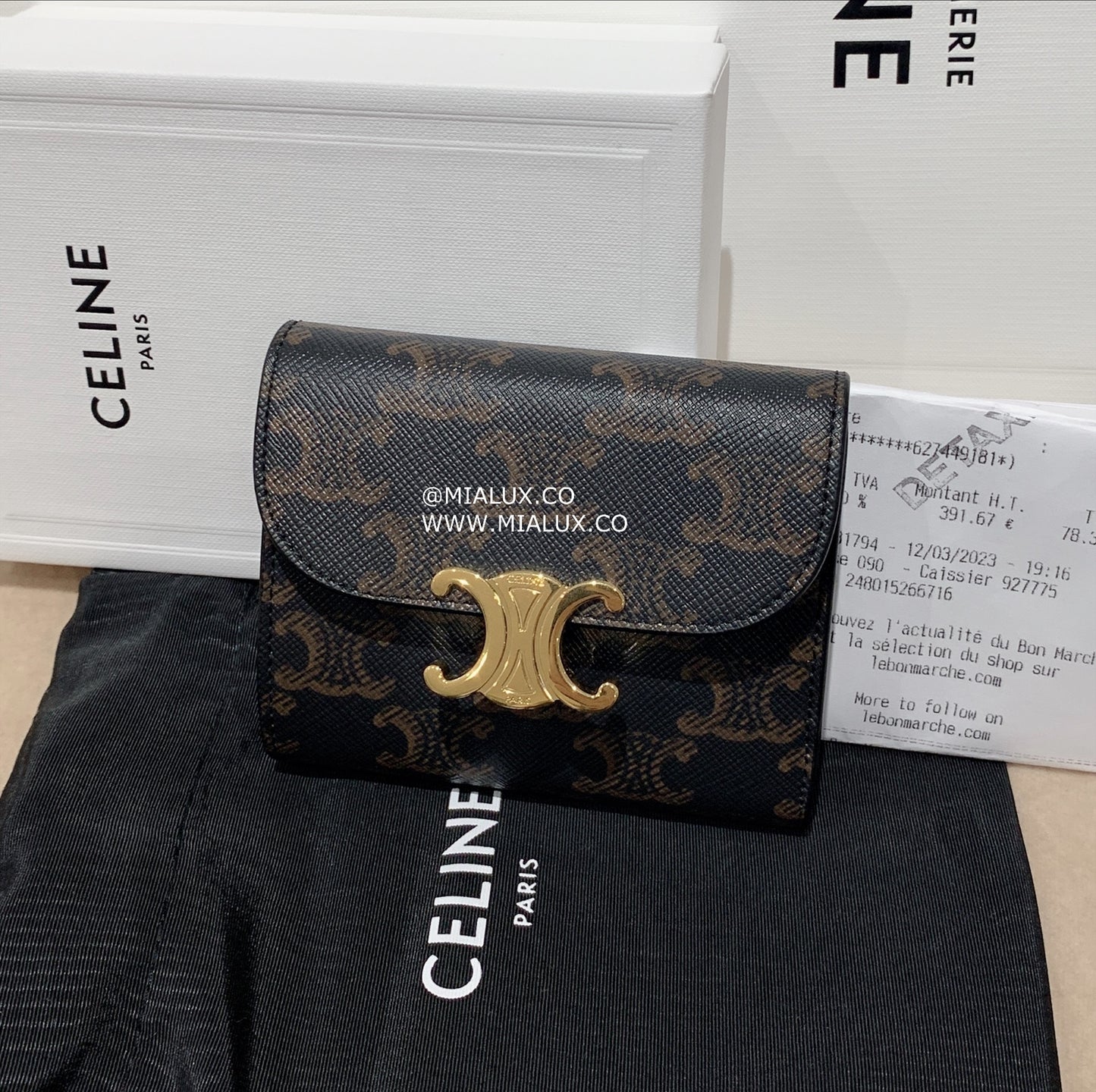 Celine▪️Flap Wallet Triomphe S 老花三折短夾/495E510 🉐19360🇪🇺