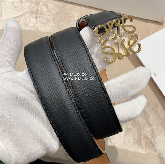 Loewe Anagram Belt 男女款軟粒面牛皮皮帶/350