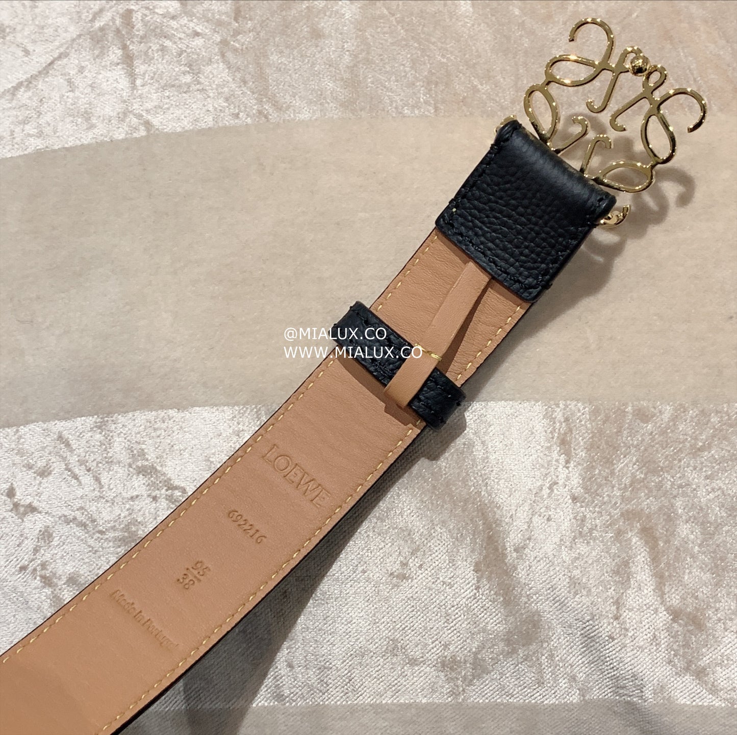 Loewe Anagram Belt 男女款軟粒面牛皮皮帶/350