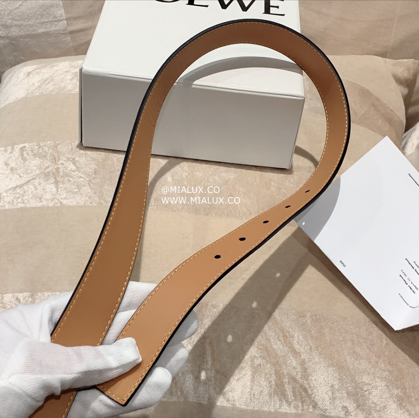 Loewe Anagram Belt 男女款軟粒面牛皮皮帶/350