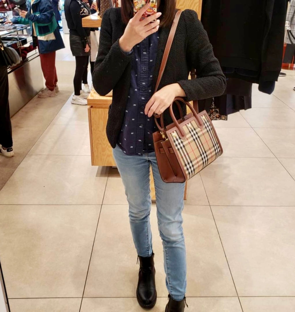 @Burberry Check Tote 小款格紋托特包/P895 🔥下殺🉐41280