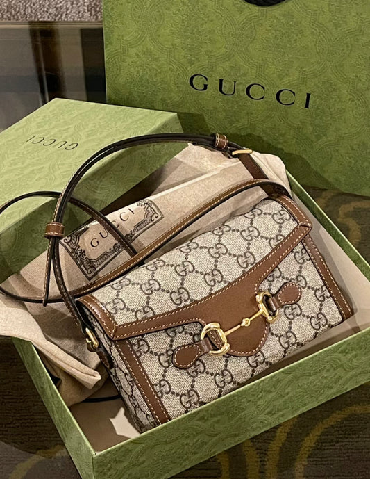 Gucci 1955 Horsebit Mini 馬銜老花掀蓋包/945 🉐38800