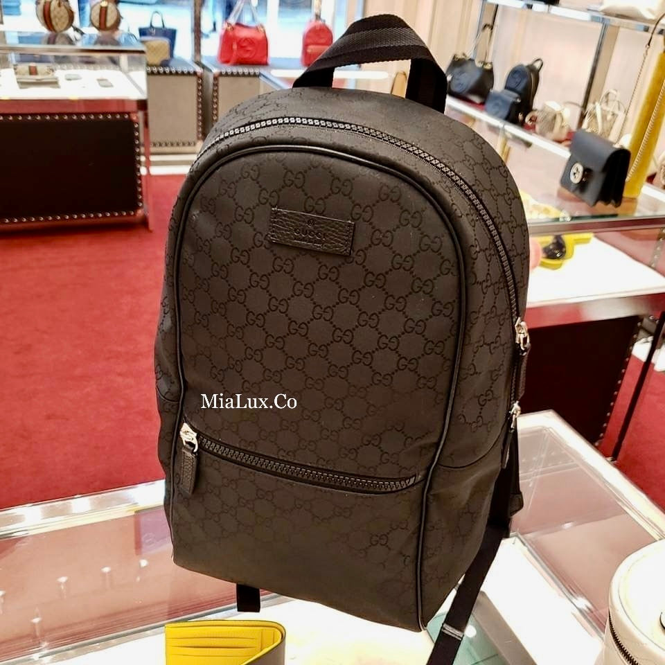 *@Gucci Canvas Backpack 男女款老花後背包/P545