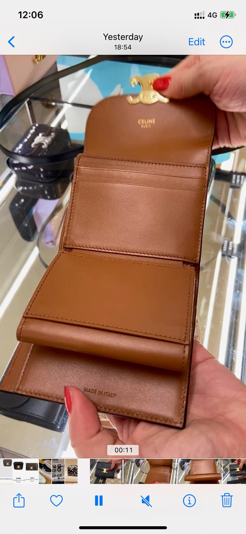 Celine▪️Flap Wallet Triomphe S 老花三折短夾/495E510 🉐19360🇪🇺