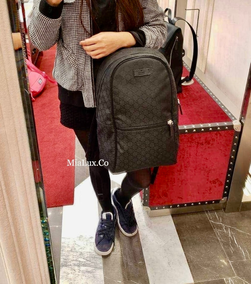 *@Gucci Canvas Backpack 男女款老花後背包/P545