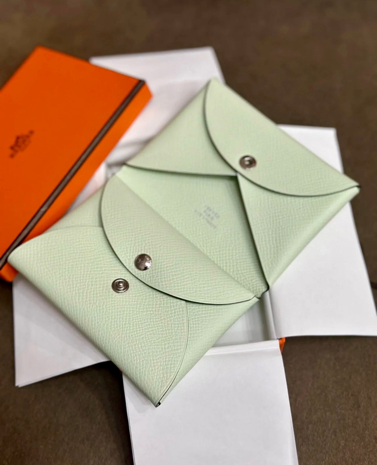 Hermes Calvi Duo Epsom皮卡夾錢包/455 ✨🉐20110