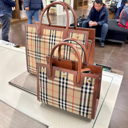@Burberry Check Tote 中款格紋托特包/P1125 🔥下殺🉐51630