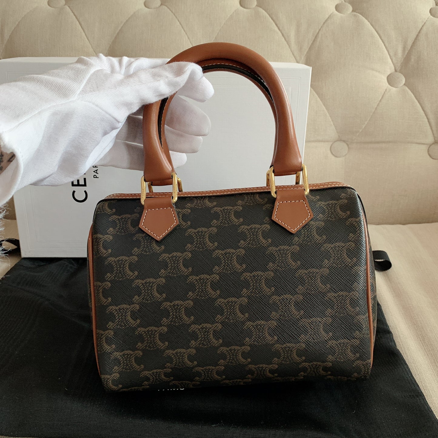 Celine▪️Boston Triomphe S 小款老花波士頓包/1300E1350 🉐48250🇪🇺