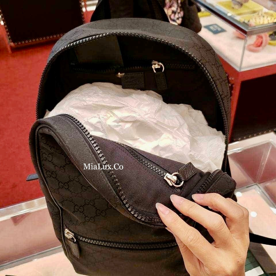 *@Gucci Canvas Backpack 男女款老花後背包/P545