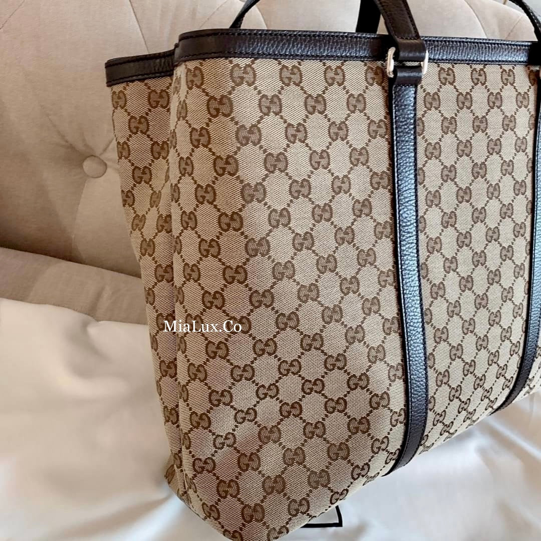 *@Gucci Canvas Tote L 大款男女款老花托特包/P500