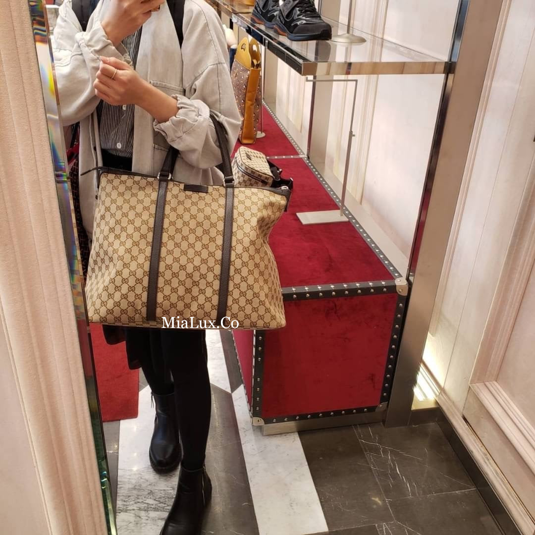 *@Gucci Canvas Tote L 大款男女款老花托特包/P500