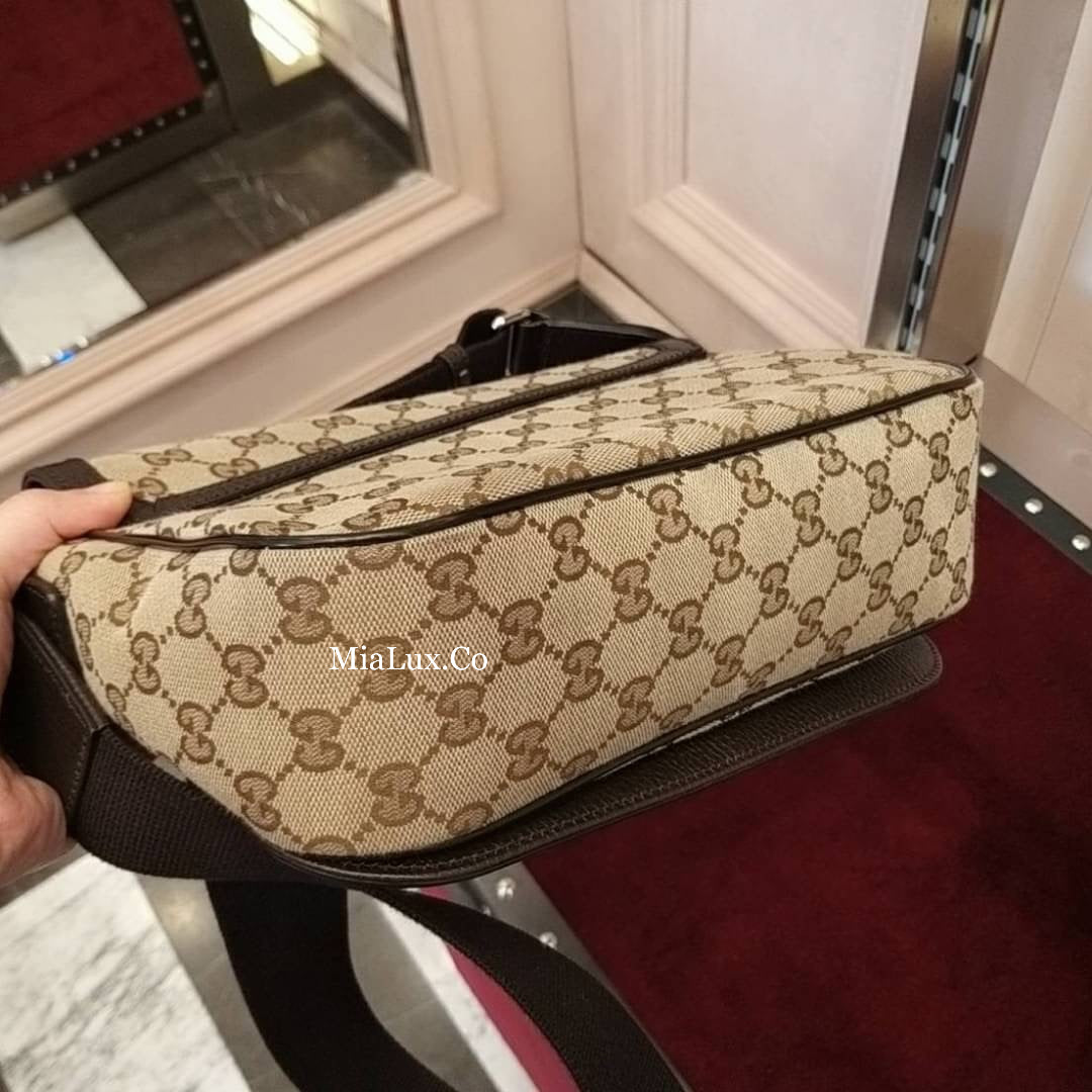 *@Gucci 男生款老花織布郵差包/ 小款P470 / 大款 P490