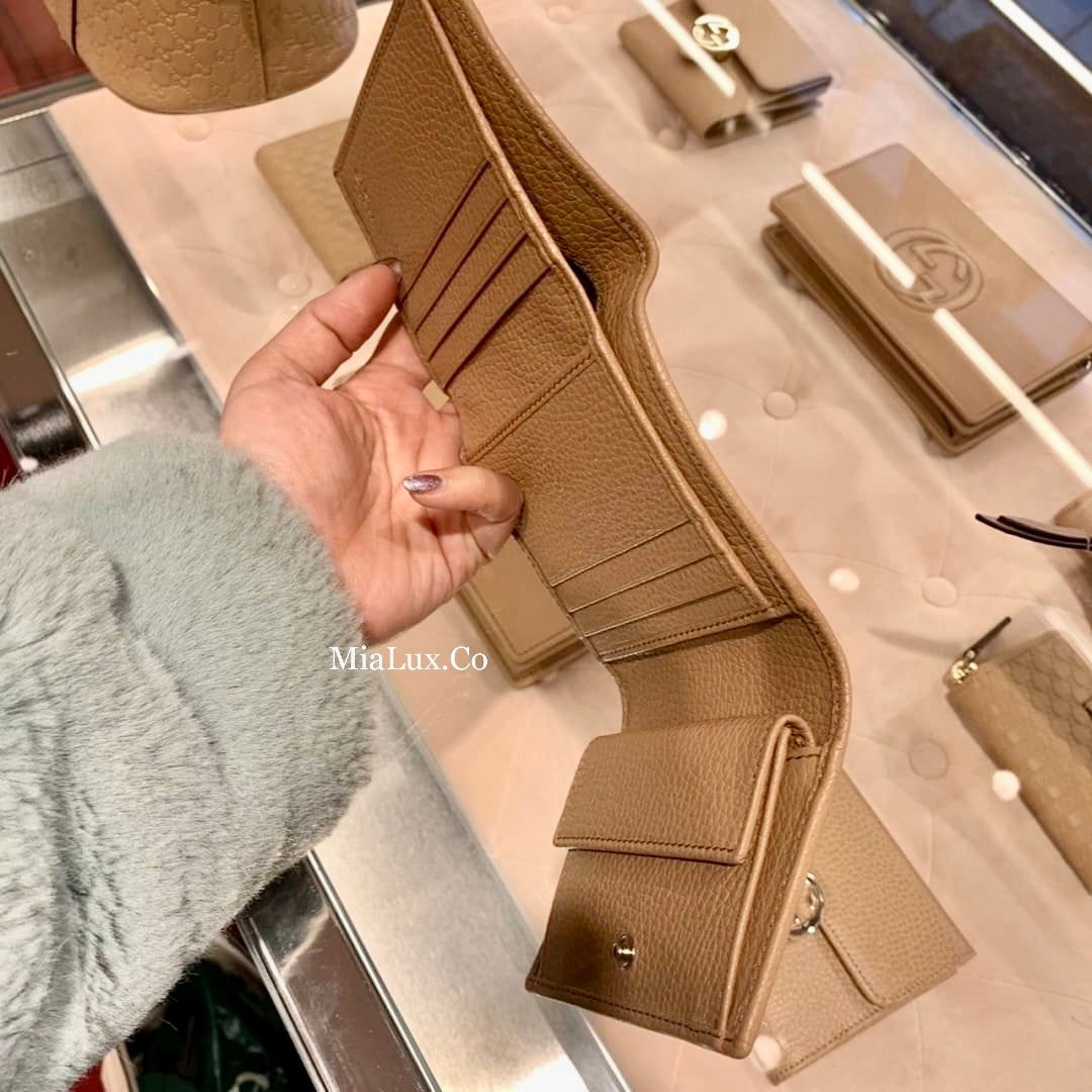 *@Gucci Soho Wallet 浮雕翻蓋三折短夾/P230