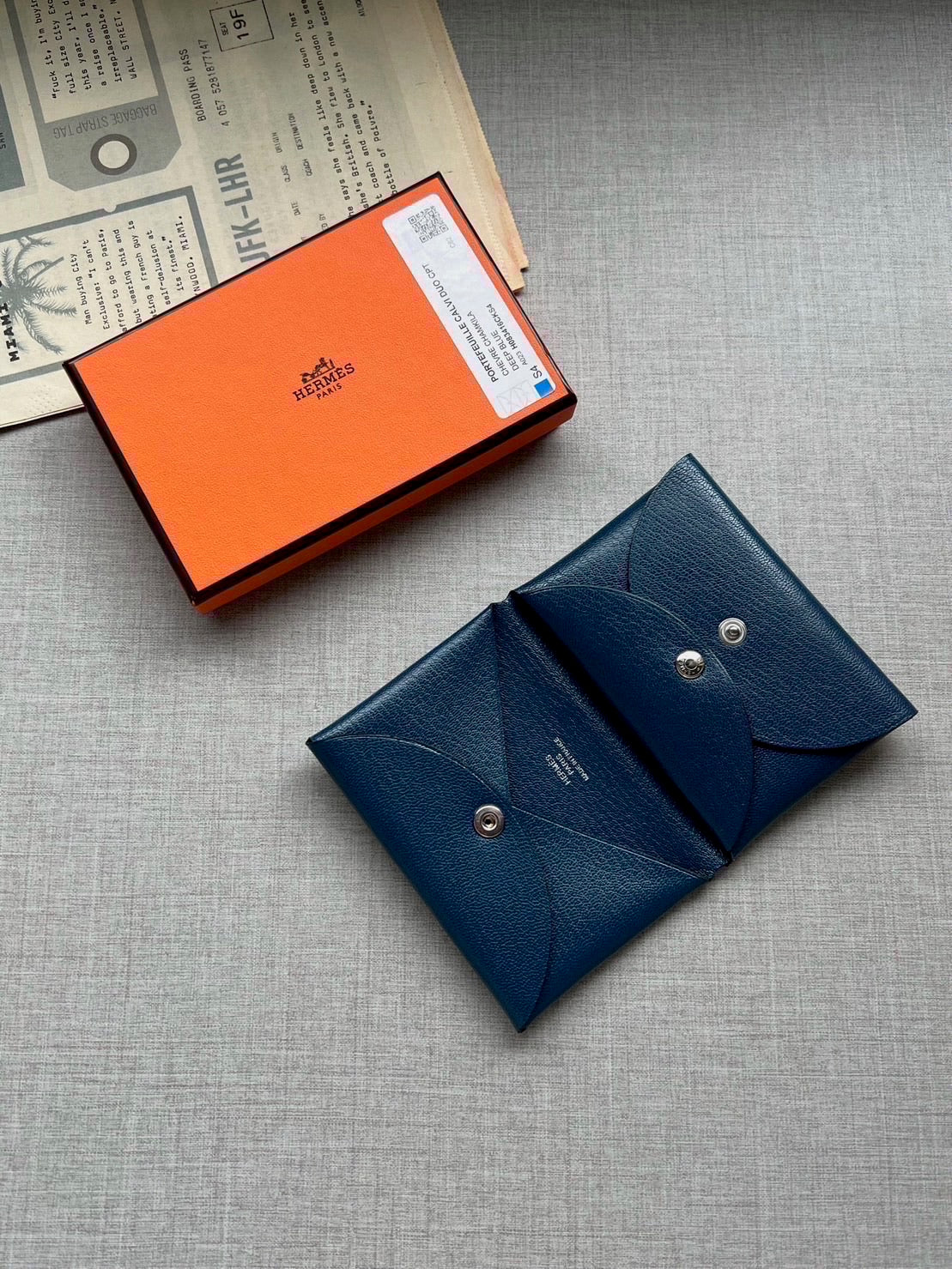 Hermes Calvi Duo EC皮卡夾錢包/510 ✨🉐22420