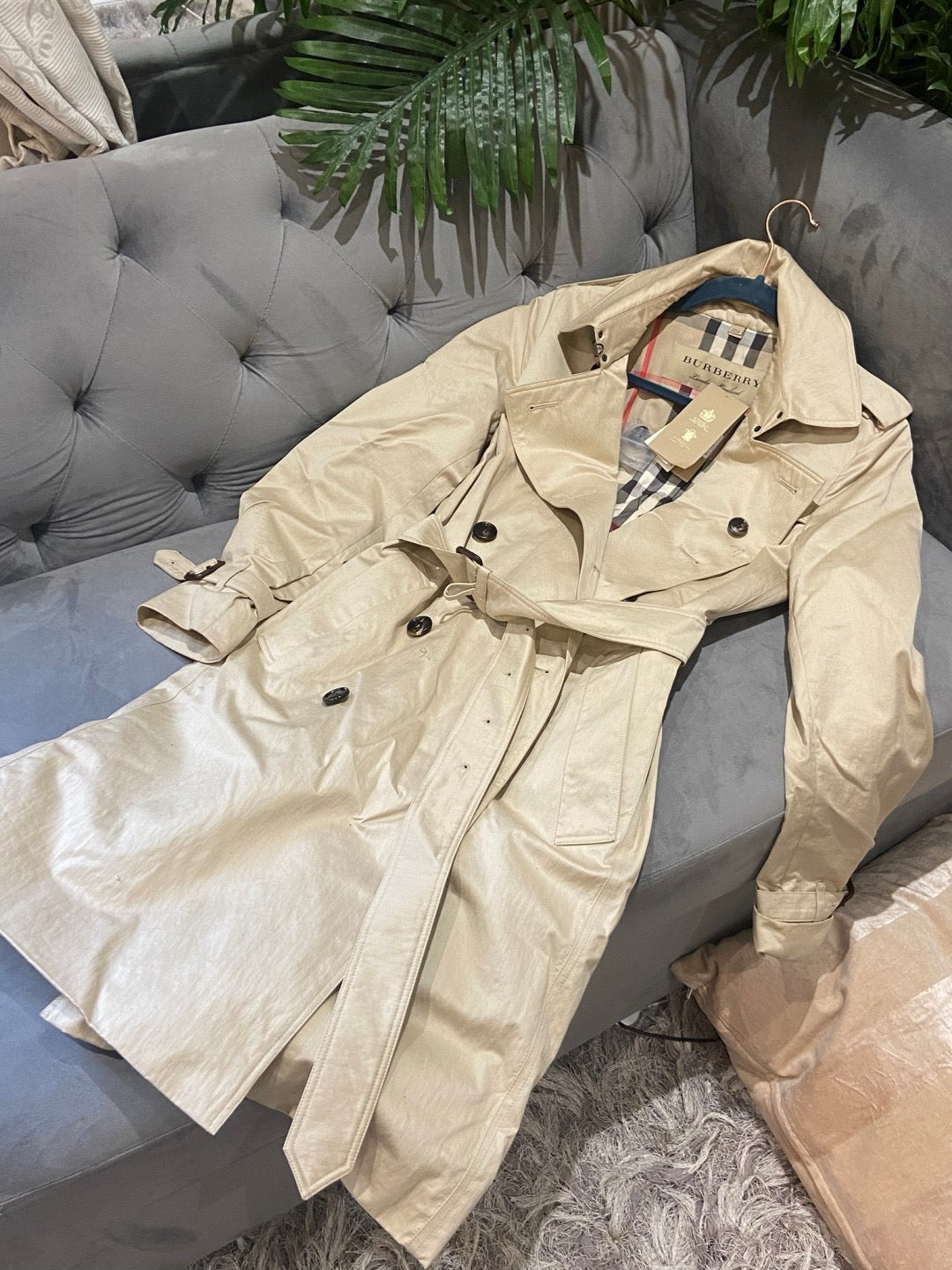 *現貨*@Burberry Harbourne 女款長版風衣-淺棕UK6 P23000 /T35000