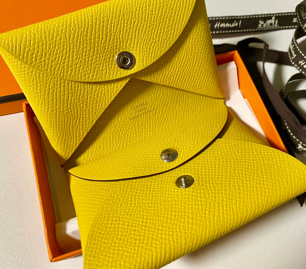Hermes Calvi Duo Epsom皮卡夾錢包/455 ✨🉐20110
