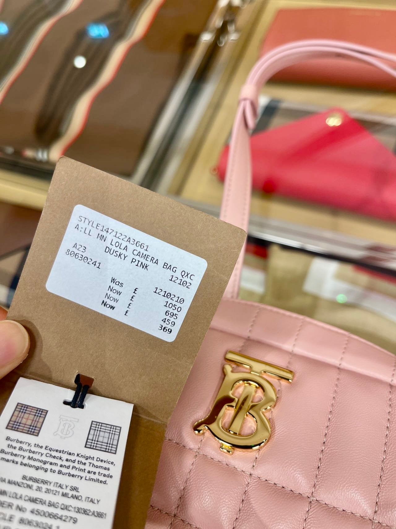 @Burberry Lola TB Mini 相機包-櫻花粉/1050P369 🔥下殺🉐17610