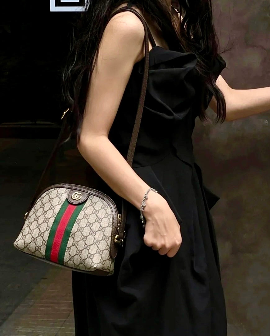 Gucci▪️Ophidia GG 老花織布貝殼包/1340C1083 ㊙️折扣🉐44320💰