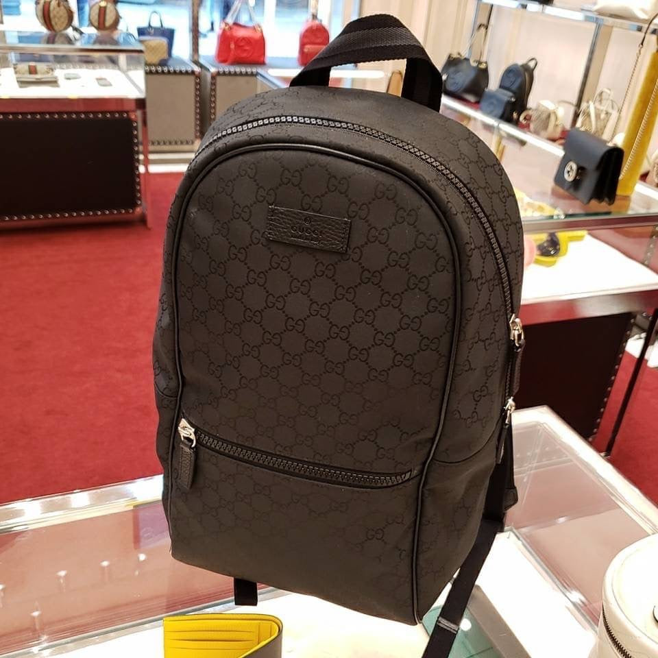 *@Gucci Canvas Backpack 男女款老花後背包/P545