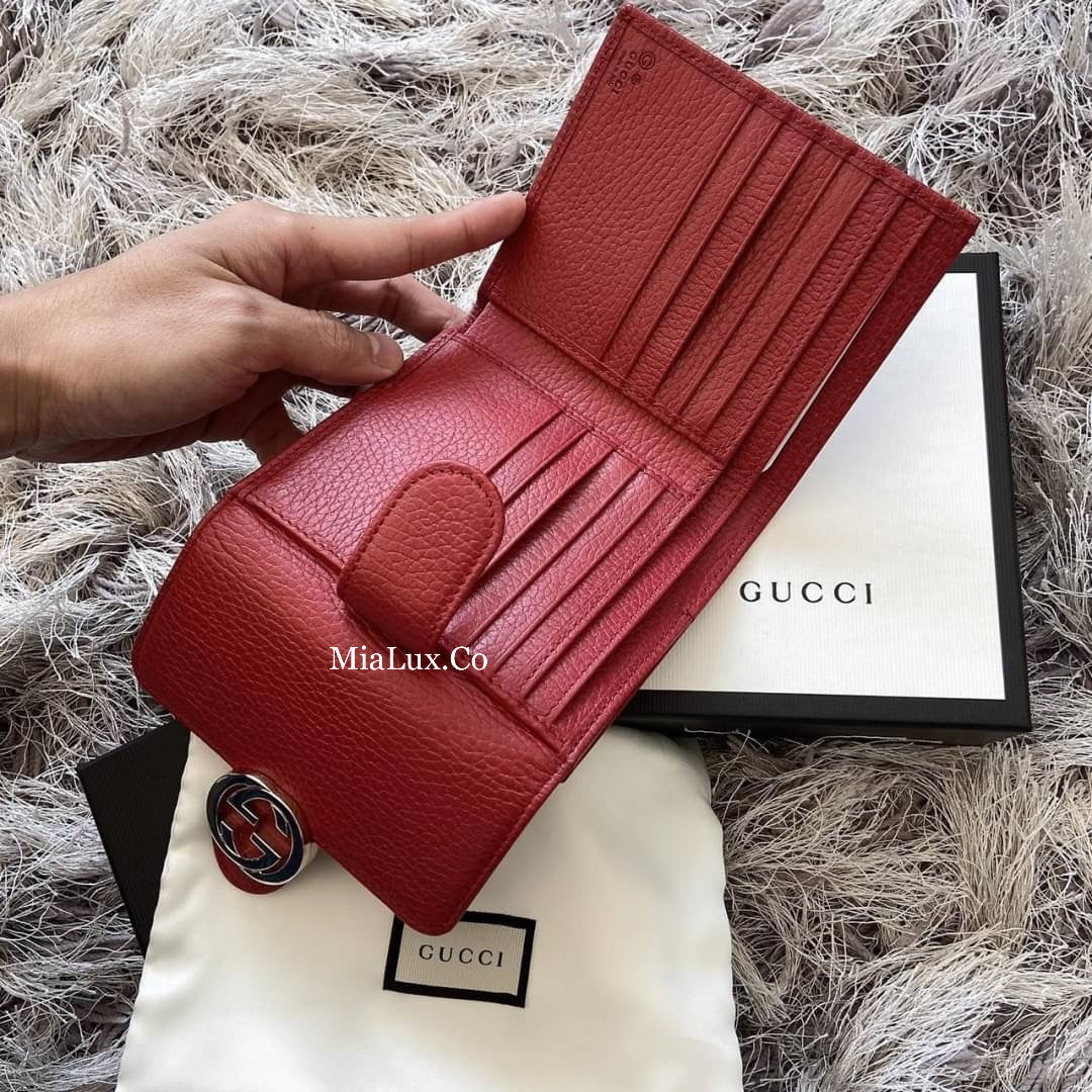 *@Gucci▪️Interlocking 雙G銀扣短夾/510P230 🔔限時折🉐11150