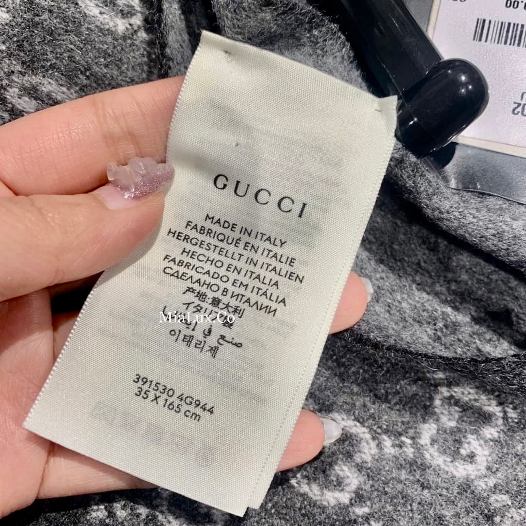 *@Gucci Wool Scarf  男女款邊飾羊毛厚長條圍巾/P220
