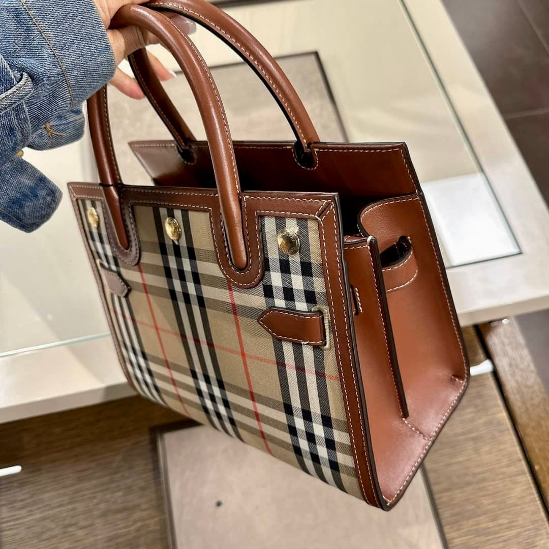 @Burberry Check Tote 小款格紋托特包/P895 🔥下殺🉐41280