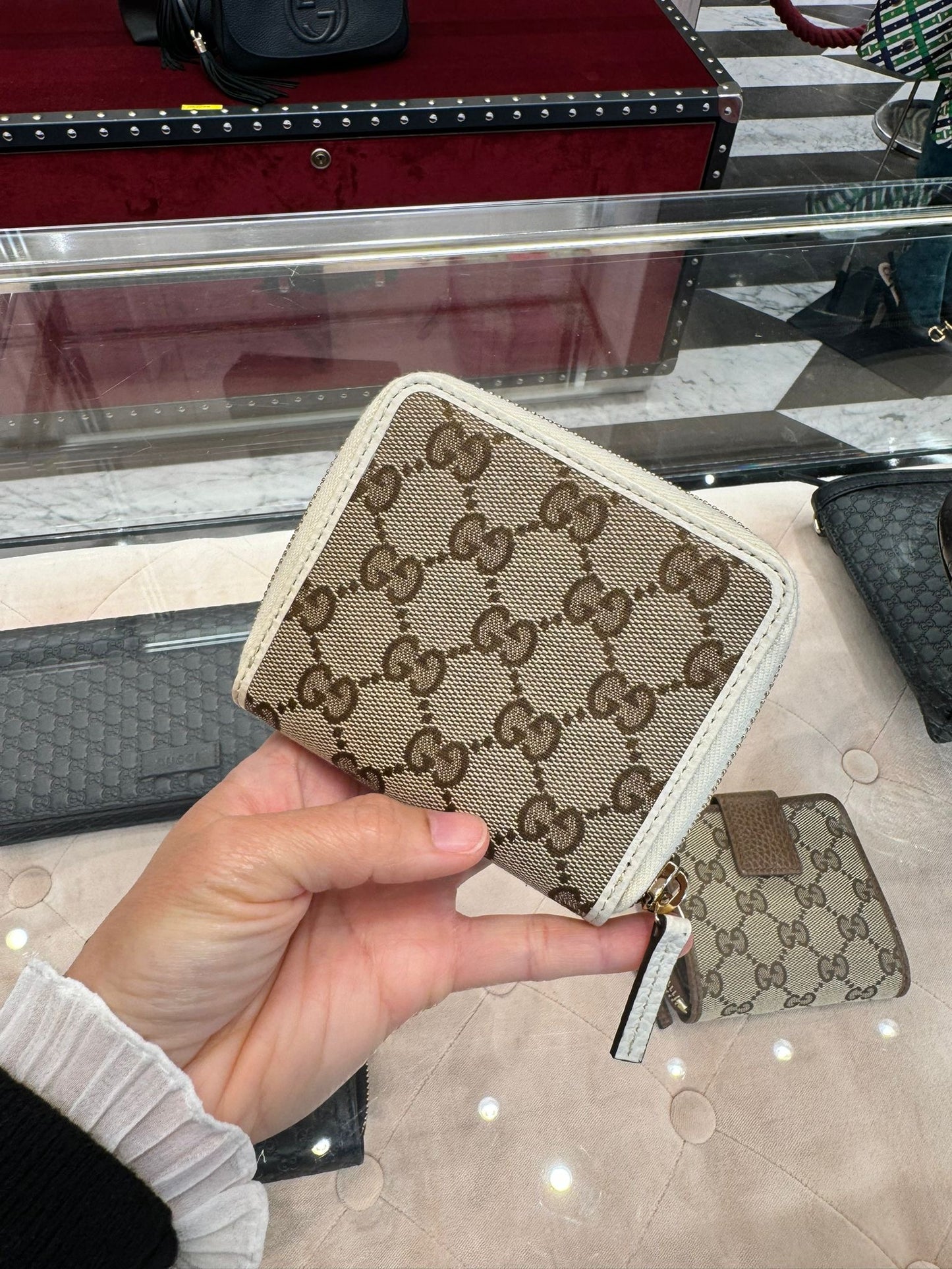 *@Gucci Canvas 織布短夾/440P200 🔔限時折🉐11000