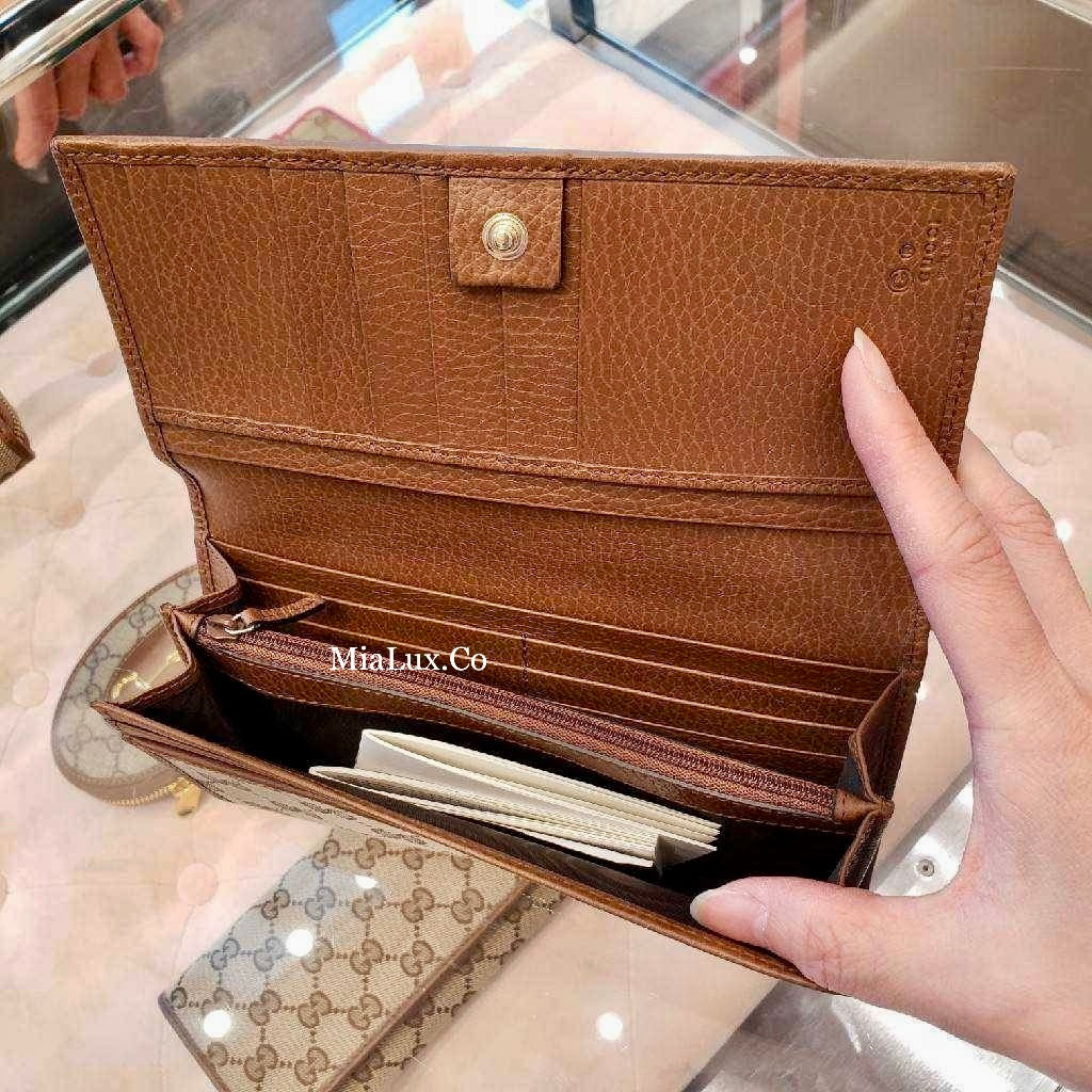*@Gucci Long Wallet 老花織布翻蓋長夾/P280